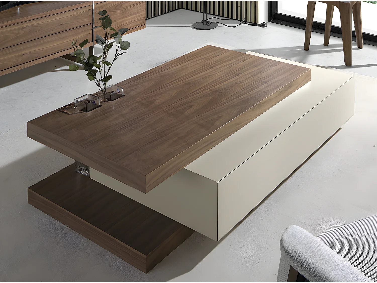 Table basse rectangulaire en noyer 2105 ANGEL CERDA