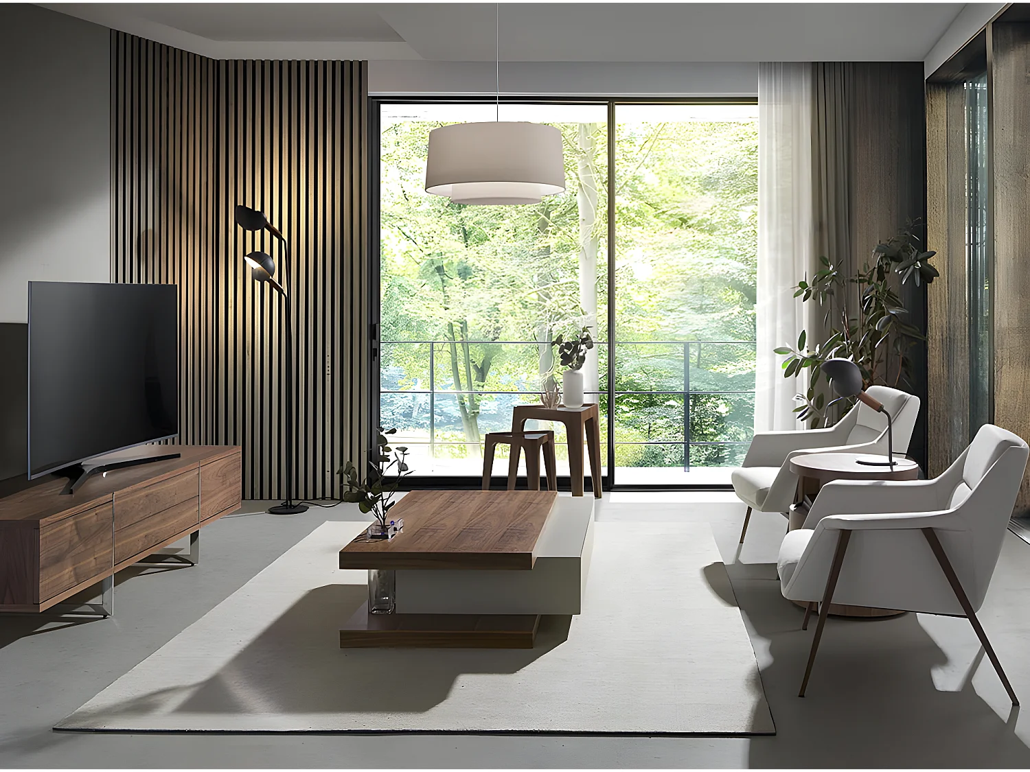 Table basse rectangulaire en noyer 2105 ANGEL CERDA