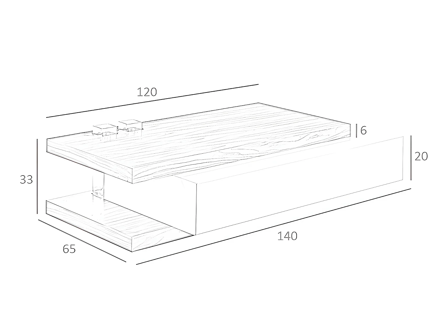 Table basse rectangulaire en noyer 2105 ANGEL CERDA