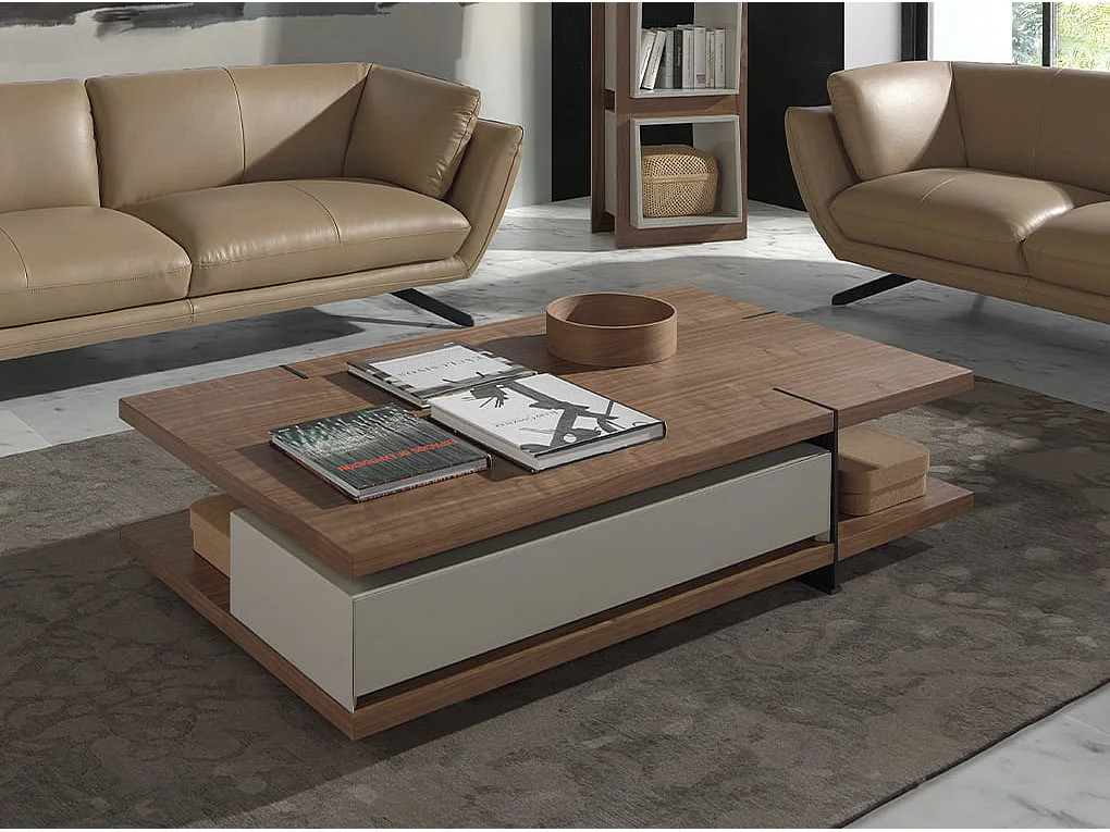 Table basse rectangulaire en noyer 2103 ANGEL CERDA