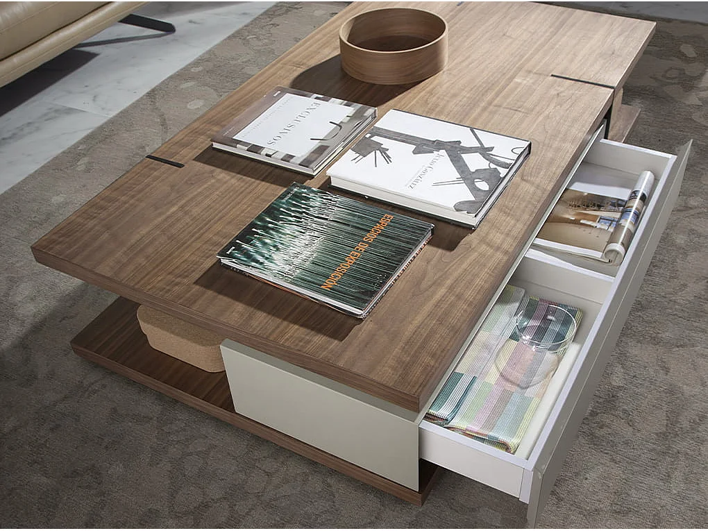 Table basse rectangulaire en noyer 2103 ANGEL CERDA