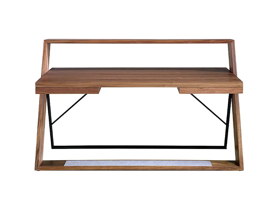 Bureau walnoothout en zwart staal 3216 ANGEL CERDA