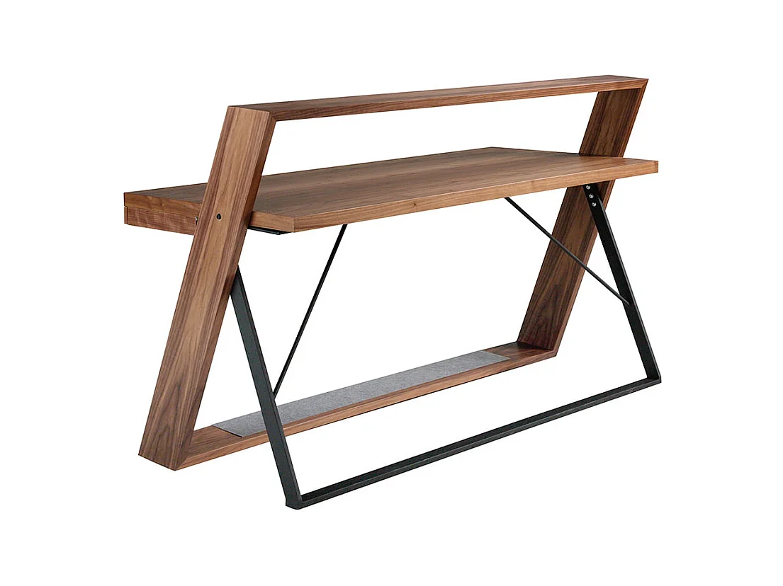 Bureau walnoothout en zwart staal 3216 ANGEL CERDA