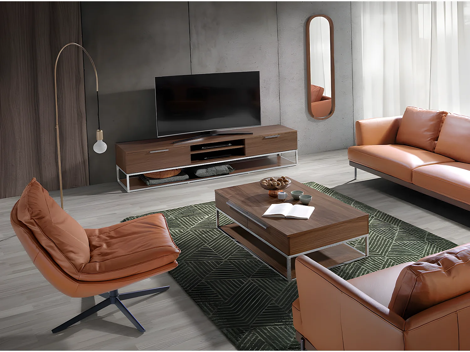 In hoogte verstelbare staande lamp in goudkleurig staal 8056 ANGEL CERDA