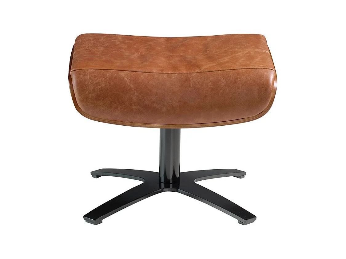 Repose-pieds  en cuir marron
