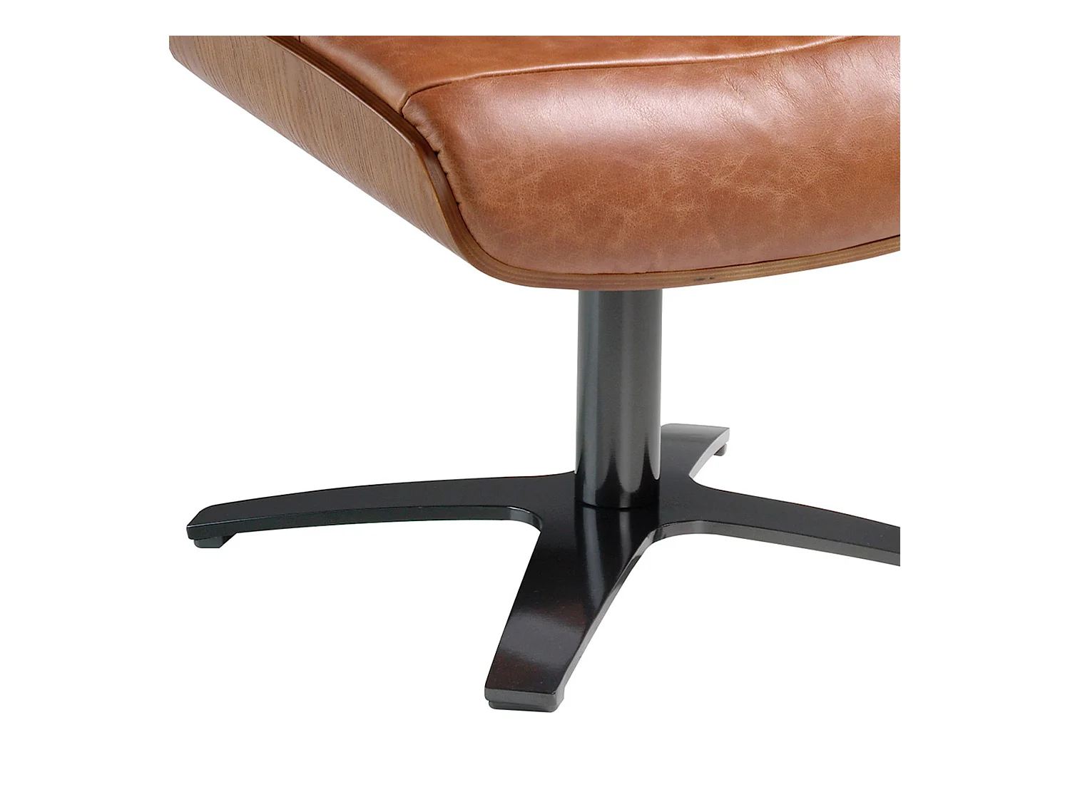 Repose-pieds  en cuir marron