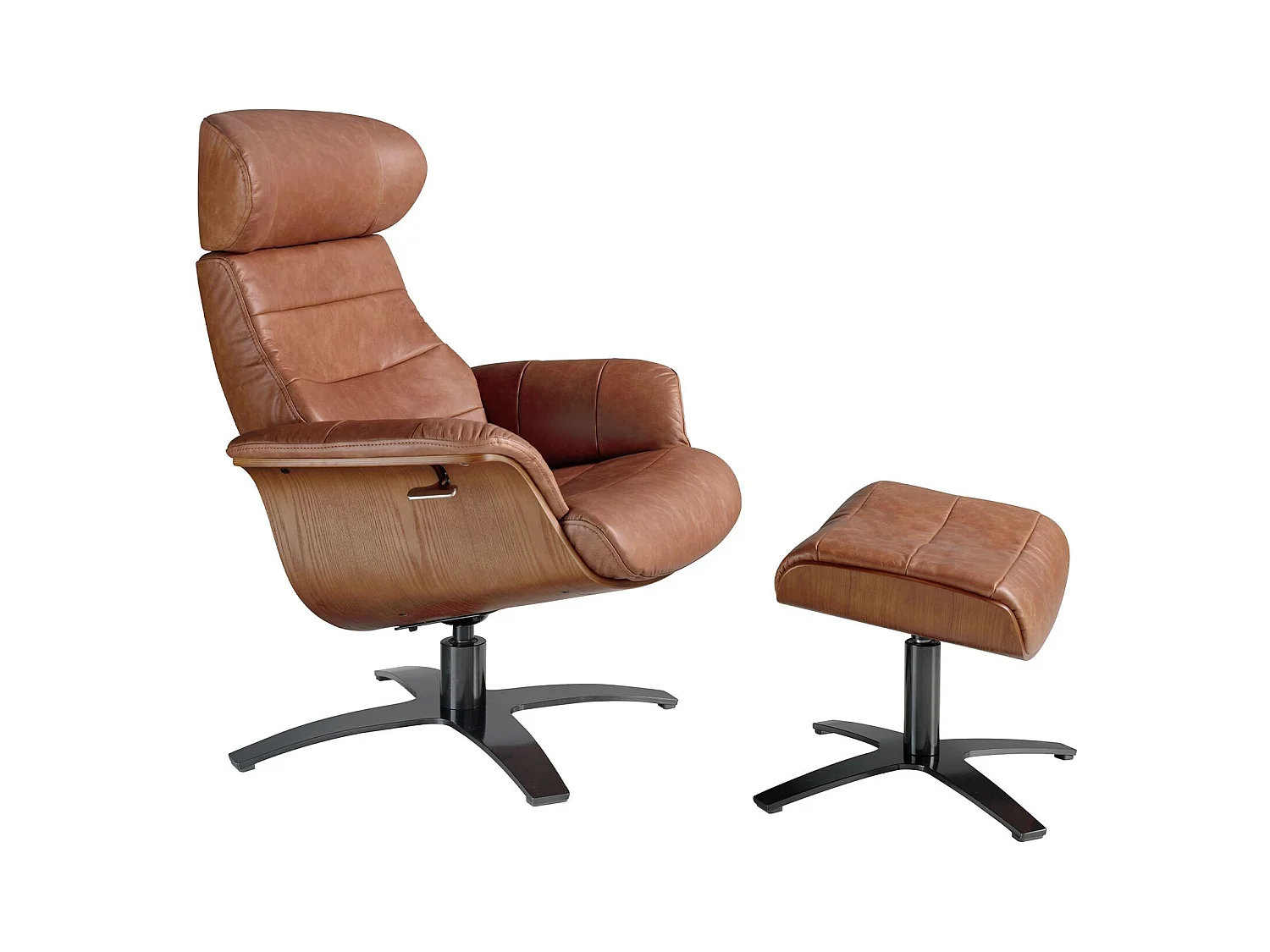 Repose-pieds  en cuir marron