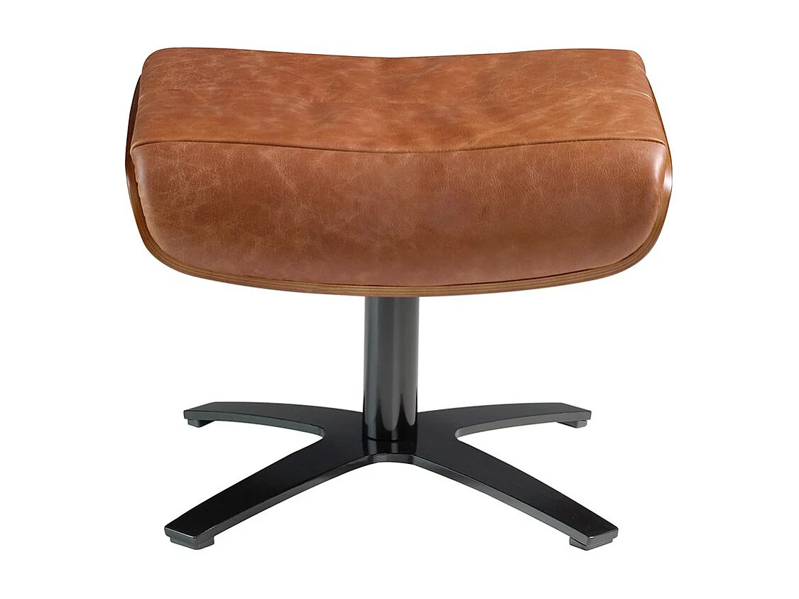 Hocker aus braunem Leder 5084 ANGEL CERDA