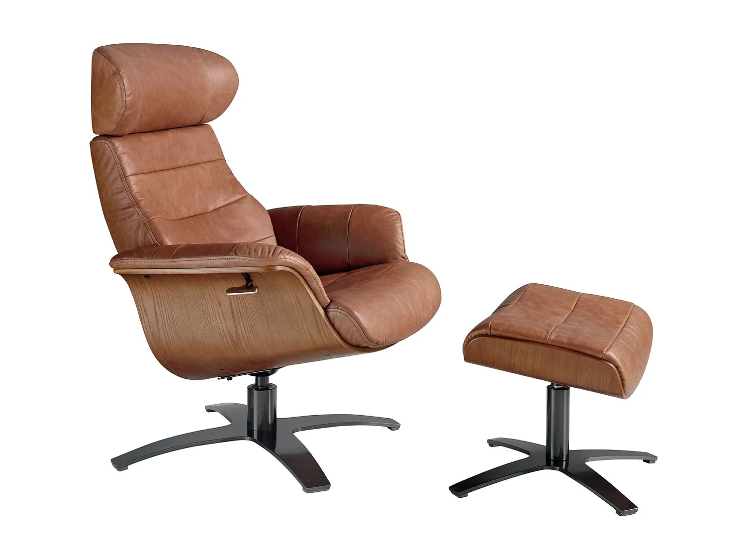 Hocker aus braunem Leder 5084 ANGEL CERDA