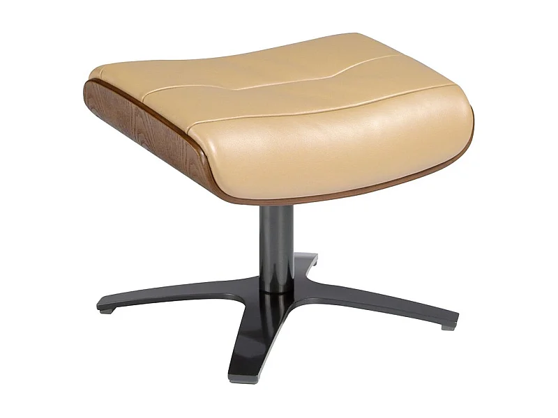 Hocker aus sandfarbenem Leder