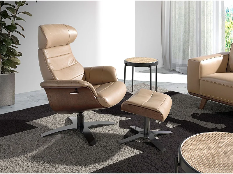 Repose-pieds en cuir sable 5088 ANGEL CERDA