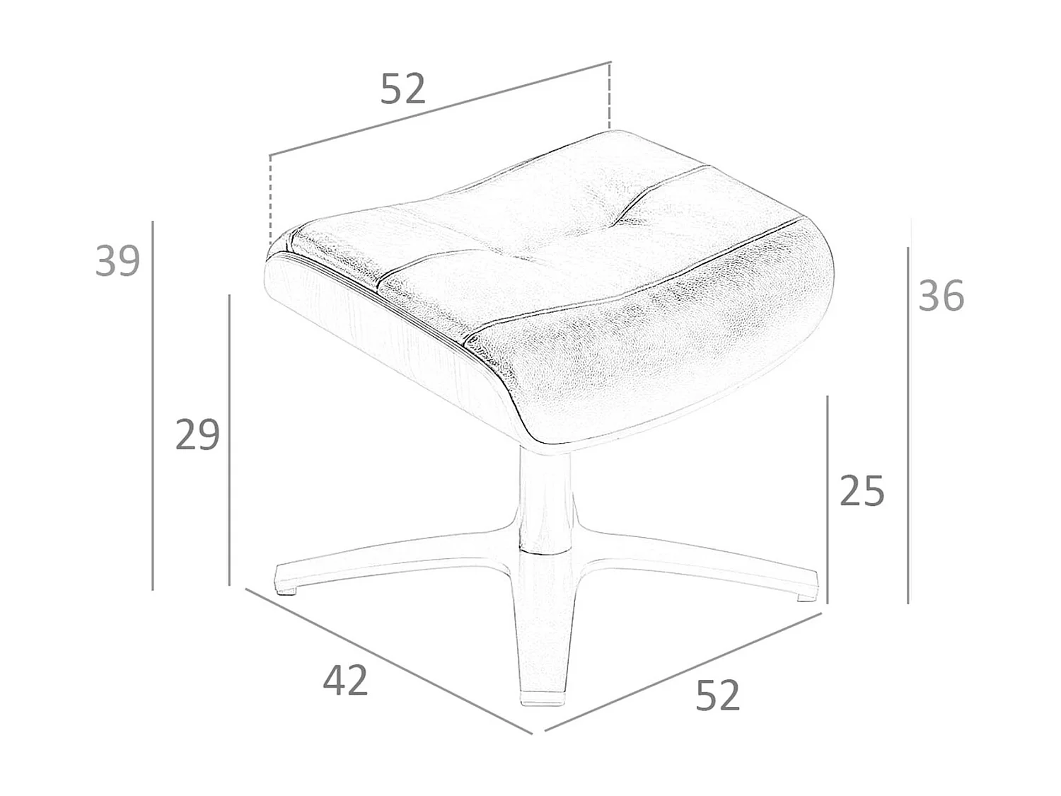 Repose-pieds en cuir sable 5088 ANGEL CERDA
