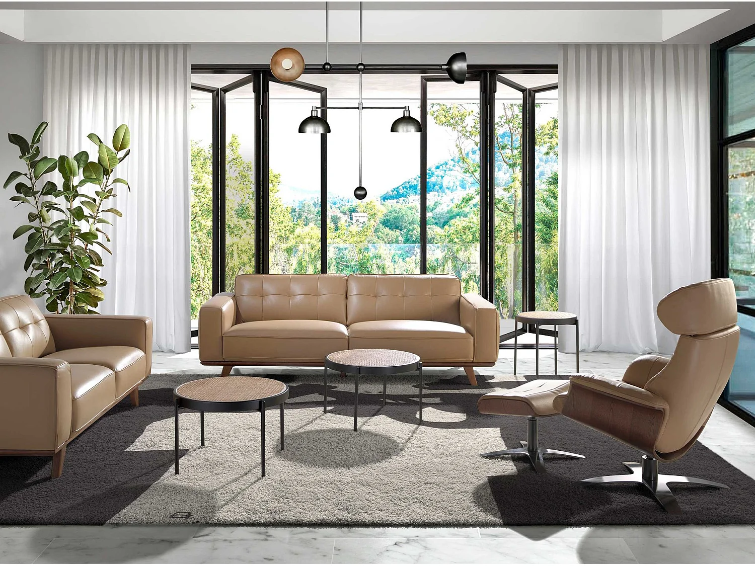 Zand lederen voetenbank 5088 ANGEL CERDA