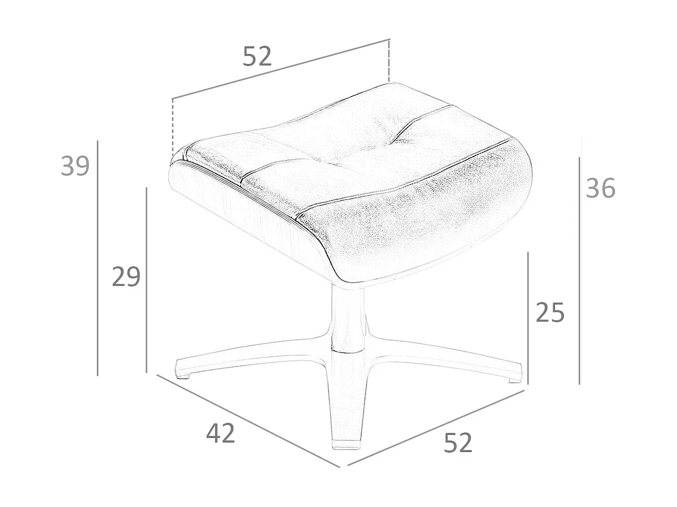 Zand lederen voetenbank 5088 ANGEL CERDA