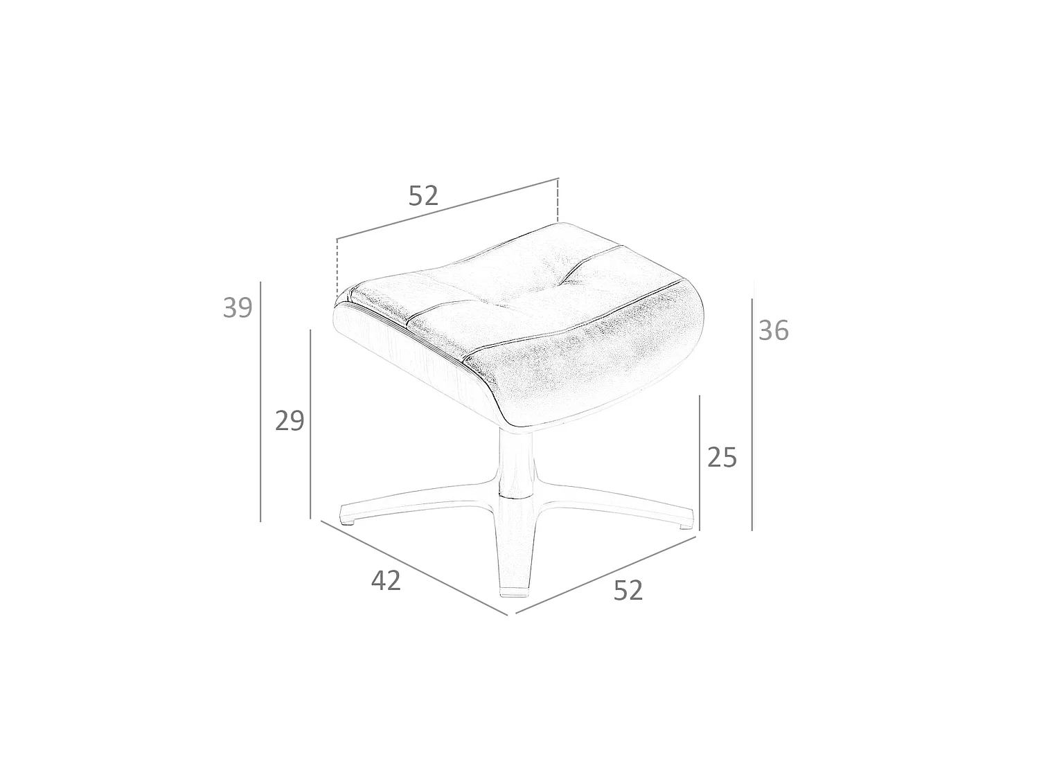 Hocker aus sandfarbenem Leder 5088 ANGEL CERDA