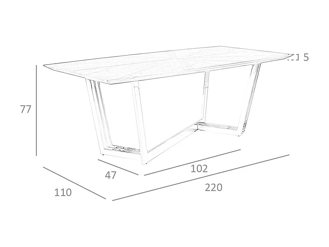 Table à manger baril ovale noyer et acier chromé 1097 ANGEL CERDA