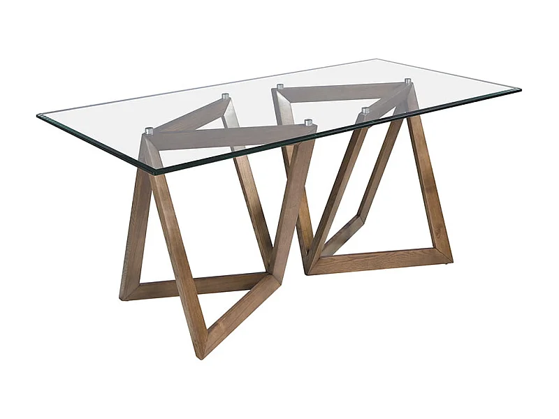 Tavolo da pranzo in vetro e noce   1102 ANGEL CERDA