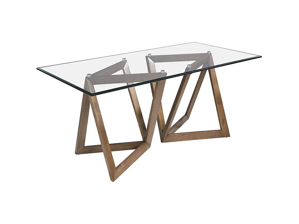 Esstisch Rechteckig gehärtetes Glas aus walnussfarbenes Holz 1102 ANGEL CERDA