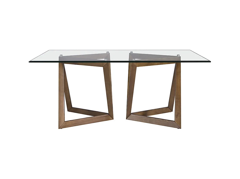 Esstisch Rechteckig gehärtetes Glas aus walnussfarbenes Holz 1102 ANGEL CERDA