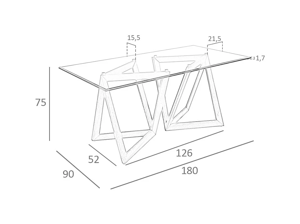Esstisch Rechteckig gehärtetes Glas aus walnussfarbenes Holz 1102 ANGEL CERDA
