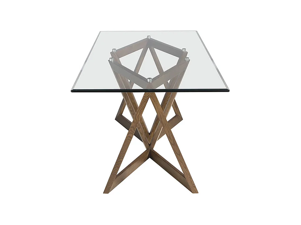 Esstisch Rechteckig gehärtetes Glas aus walnussfarbenes Holz 1102 ANGEL CERDA