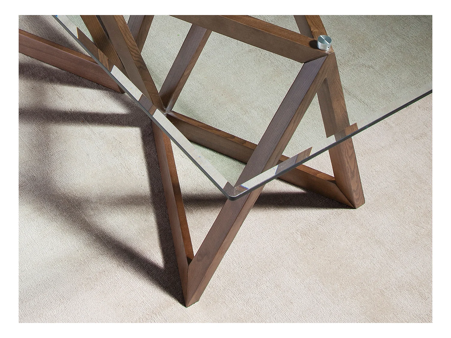 Esstisch Rechteckig gehärtetes Glas aus walnussfarbenes Holz 1102 ANGEL CERDA