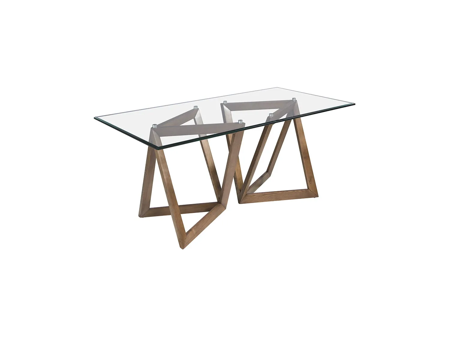 Mesa de jantar em vidro e nogueira 1102 ANGEL CERDA