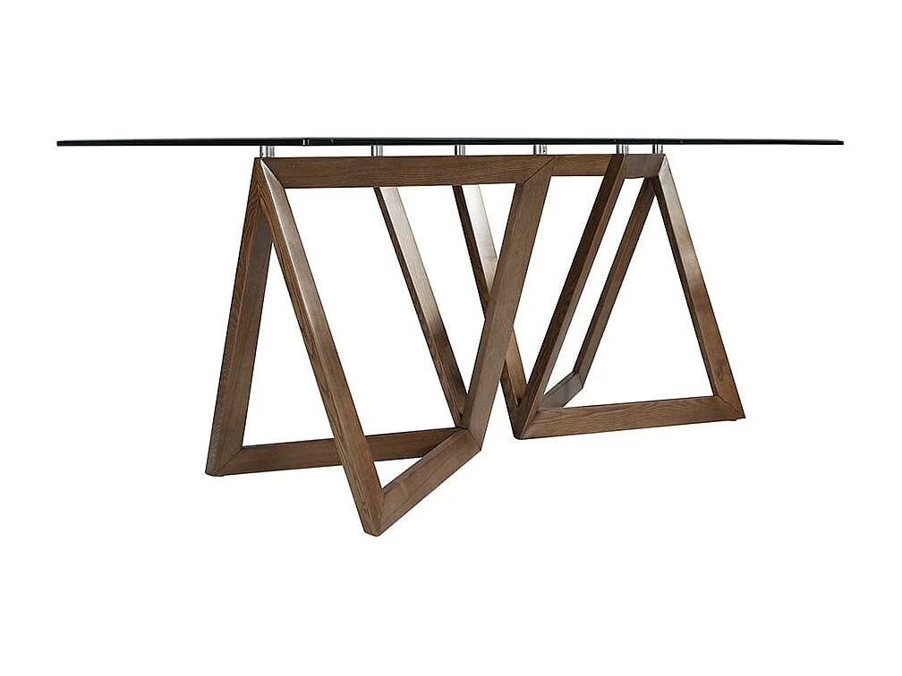 Tabela de jantar retangular vidro temperado e nogueira 1102 ANGEL CERDA