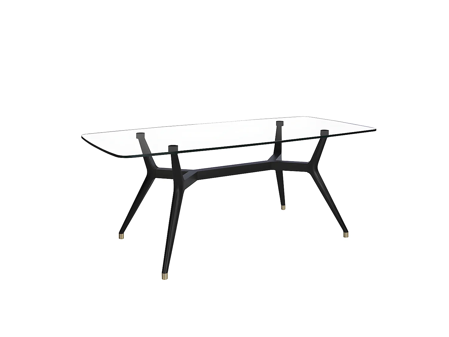 Table à manger ovale en verre et wengé 1101 ANGEL CERDA