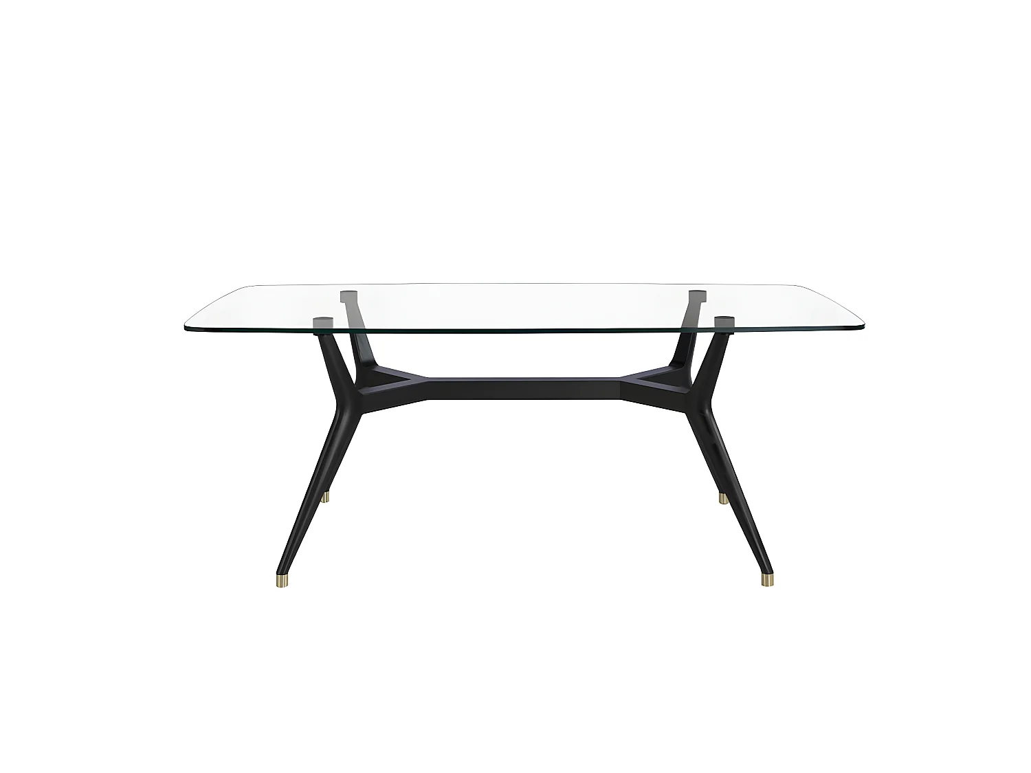 Table à manger ovale en verre et wengé 1101 ANGEL CERDA