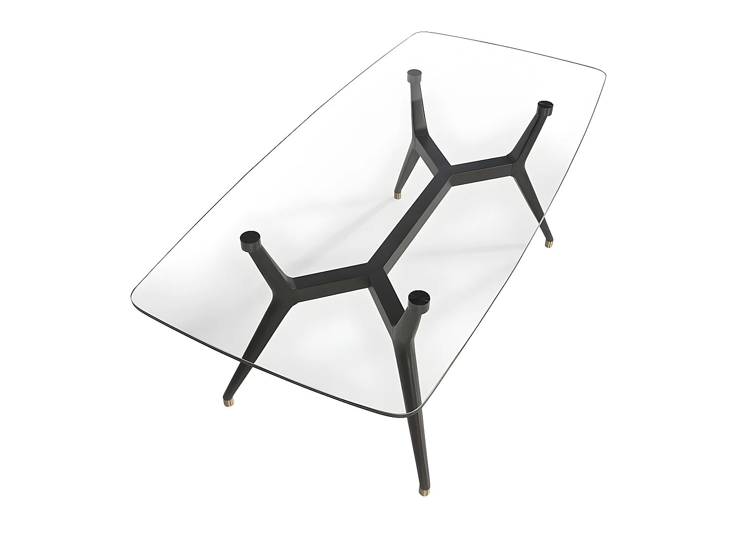 Table à manger ovale en verre et wengé 1101 ANGEL CERDA