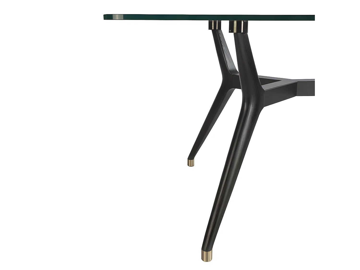 Table à manger ovale en verre et wengé 1101 ANGEL CERDA