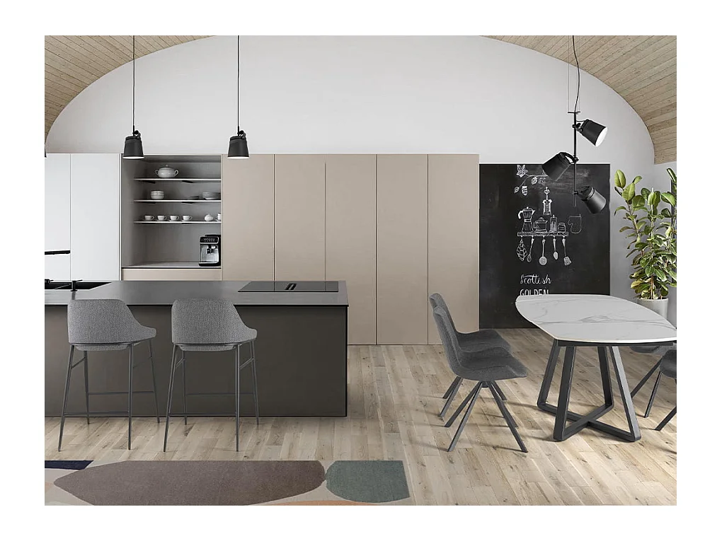 Witte marmeren uitschuifbare eettafel 1096 ANGEL CERDA