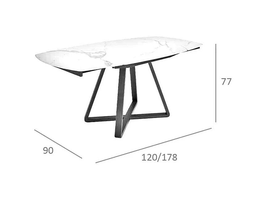 Witte marmeren uitschuifbare eettafel 1096 ANGEL CERDA