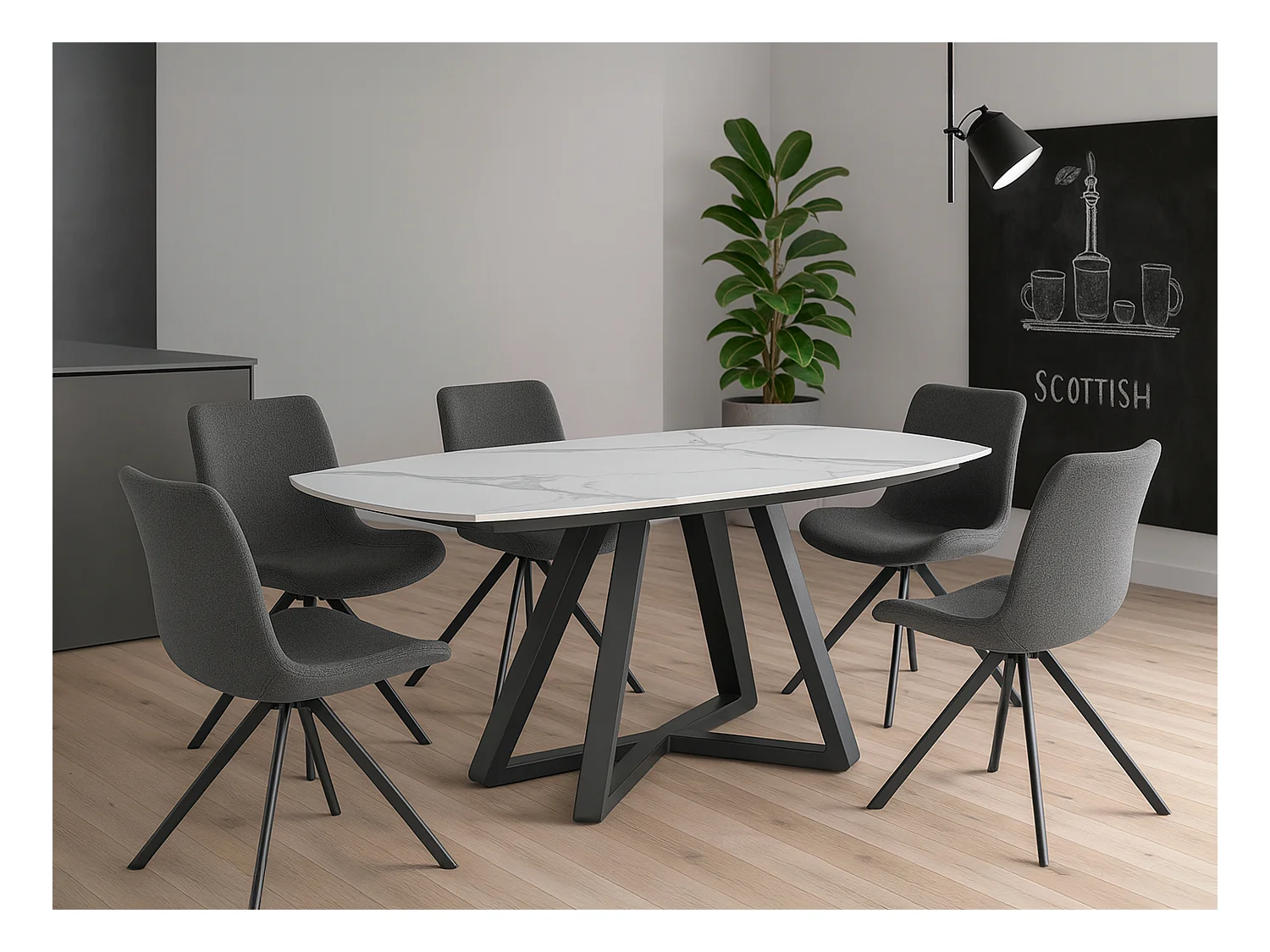 Witte marmeren uitschuifbare eettafel 1096 ANGEL CERDA