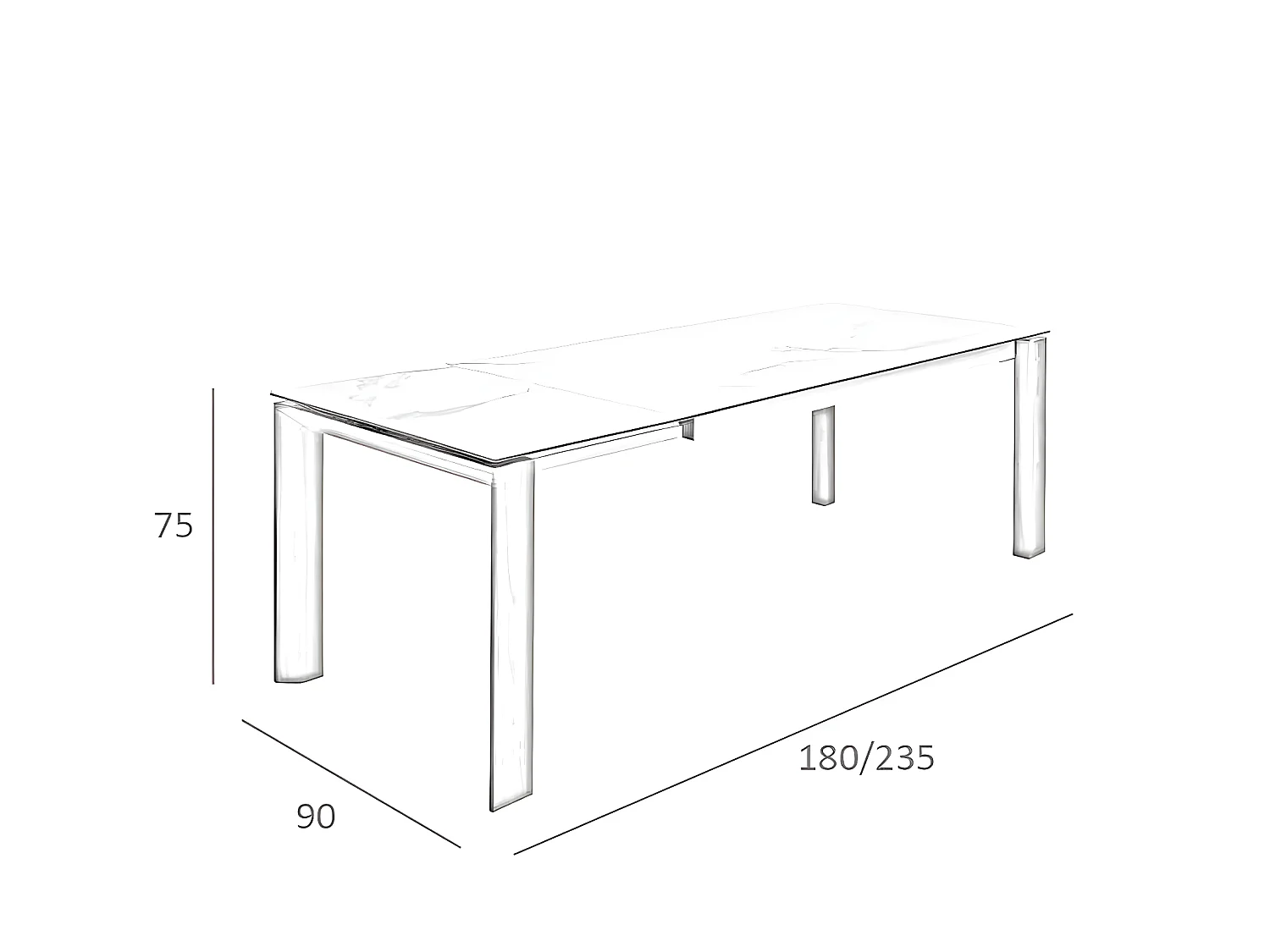 Mesa comedor extensible mármol blanco  1095 ANGEL CERDA