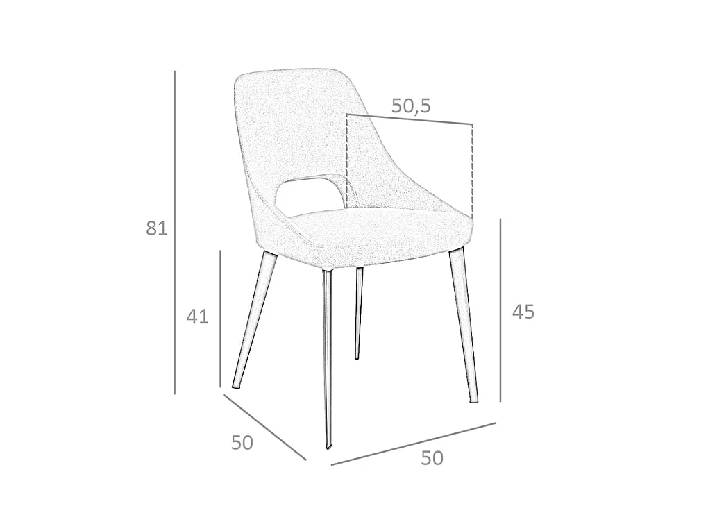 Schwarzer Stuhl aus Stoff und Stahl  4101 ANGEL CERDA