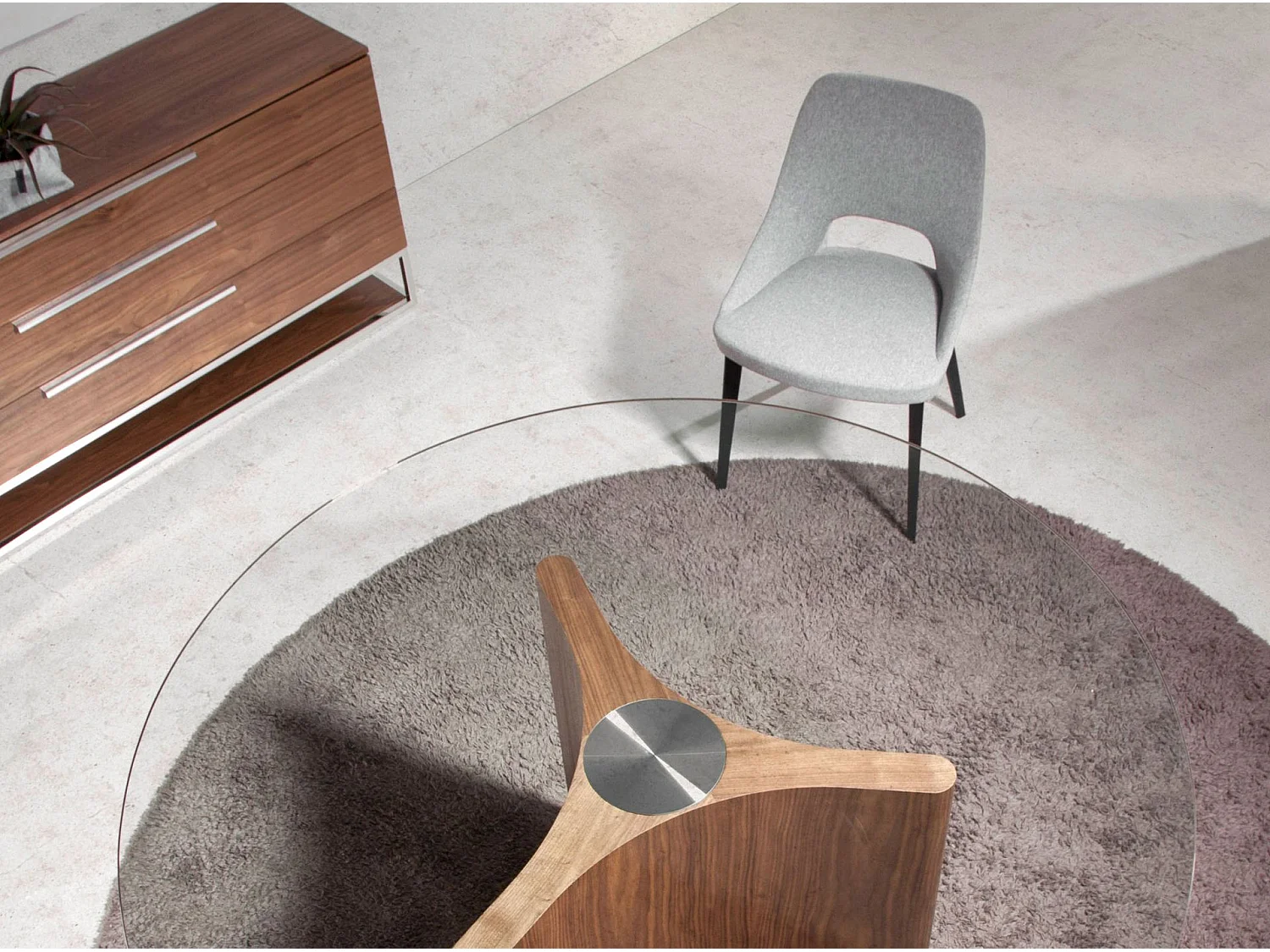 Schwarzer Stuhl aus Stoff und Stahl  4101 ANGEL CERDA