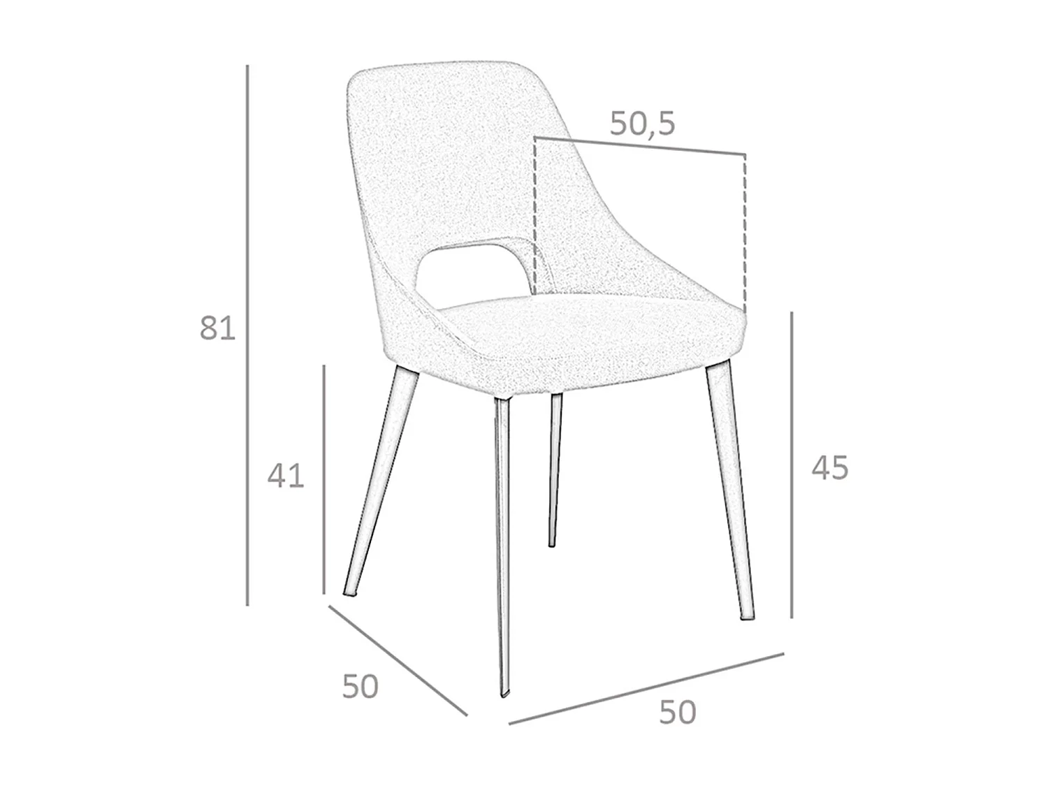 Schwarzer Stuhl aus Stoff und Stahl  4101 ANGEL CERDA