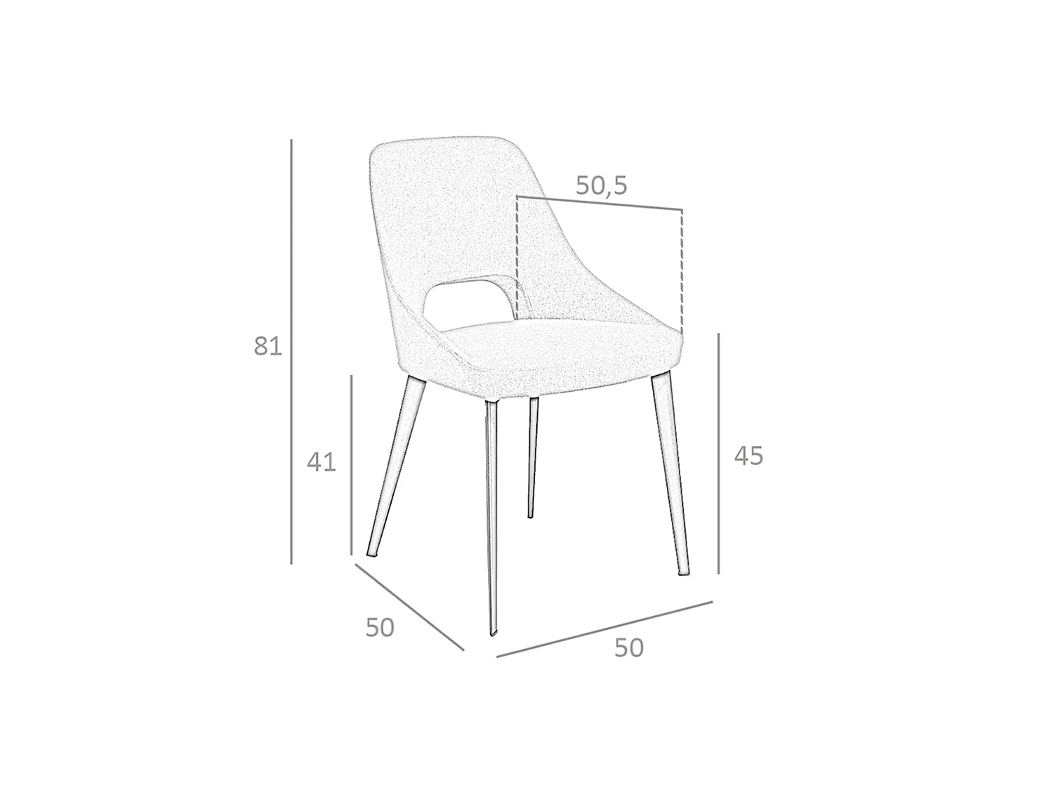 Stuhl aus grauem Stoff 4101 ANGEL CERDA