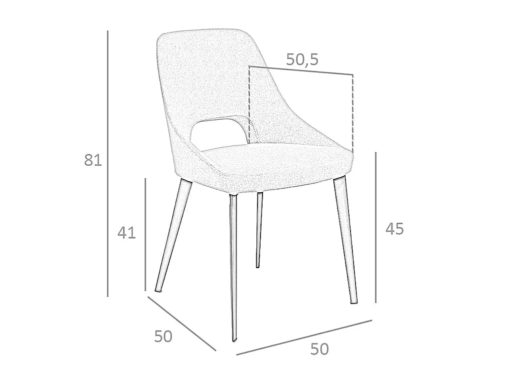 Stuhl aus grauem Stoff 4101 ANGEL CERDA