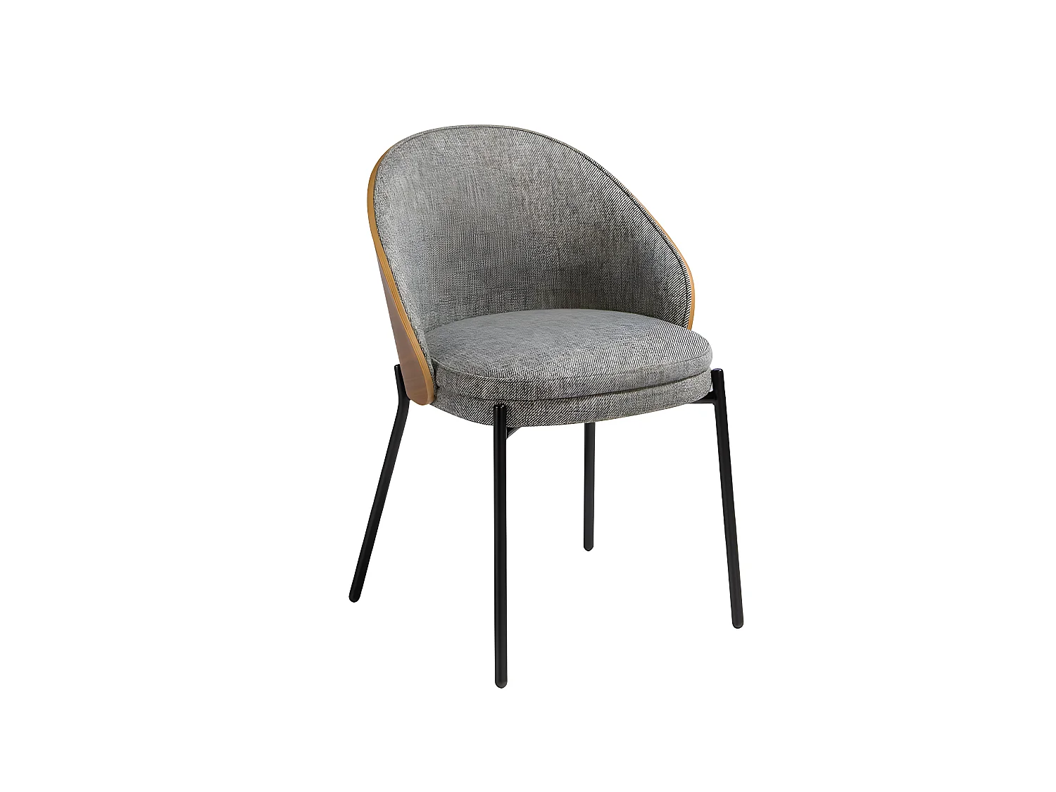 Cadeira de jantar em tecido e madeira de nogueira 4115