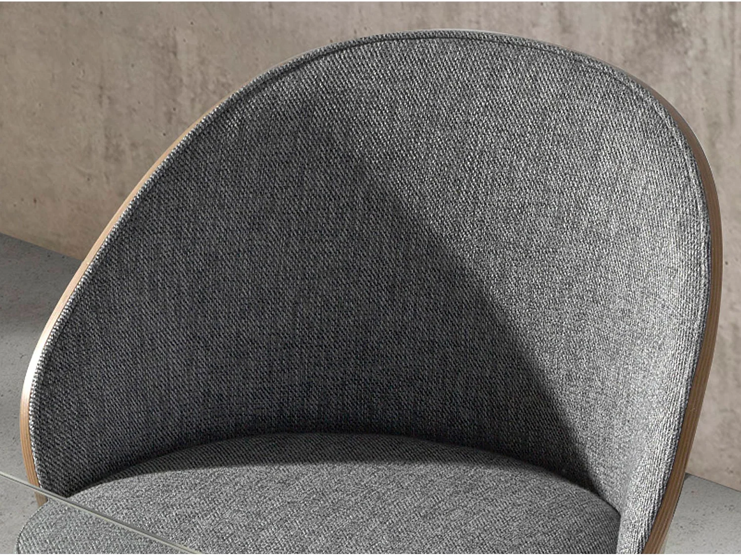 Chaise en tissu gris et noyer 4115 ANGEL CERDA