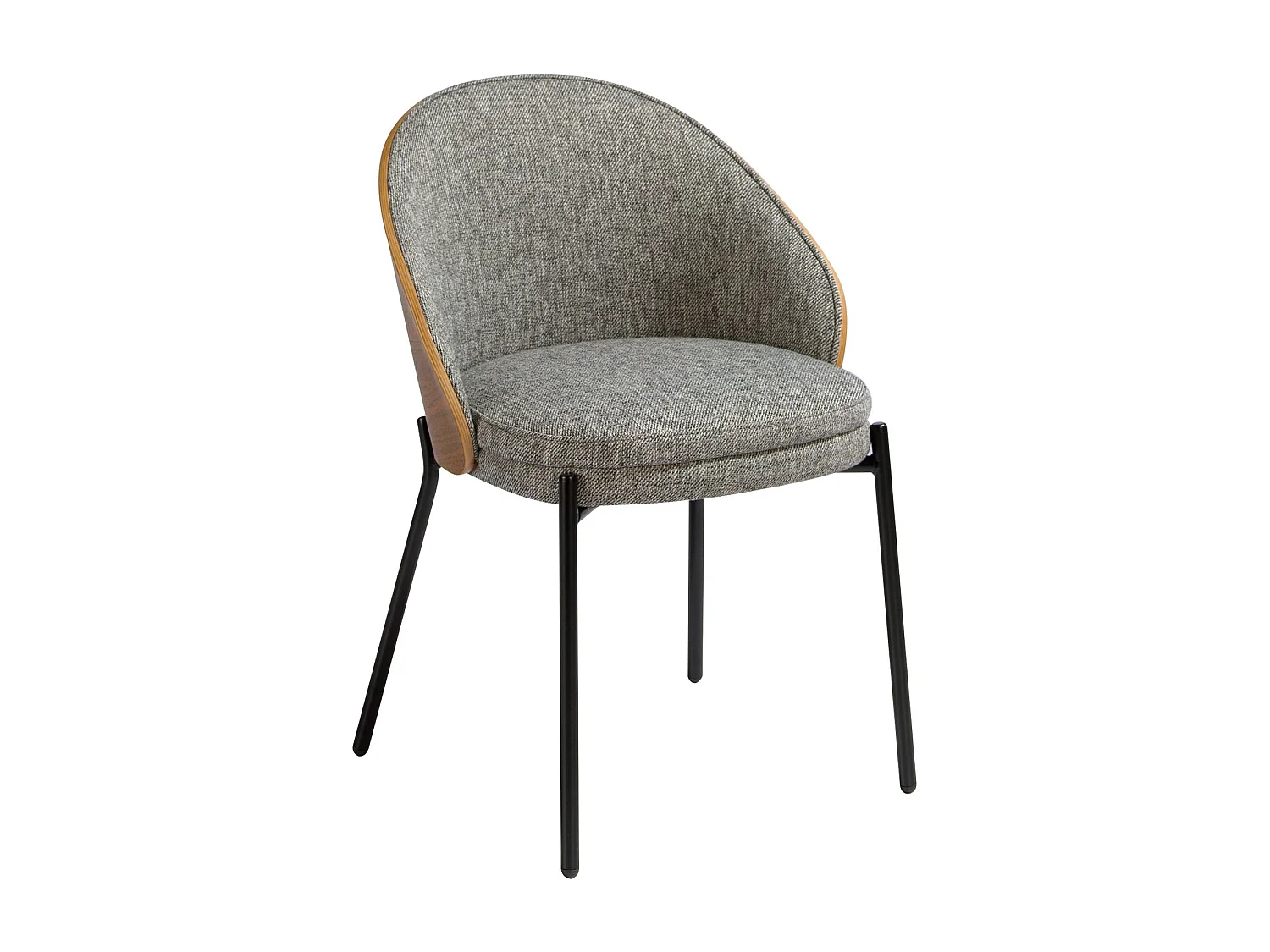 Chaise en tissu gris et noyer 4115 ANGEL CERDA