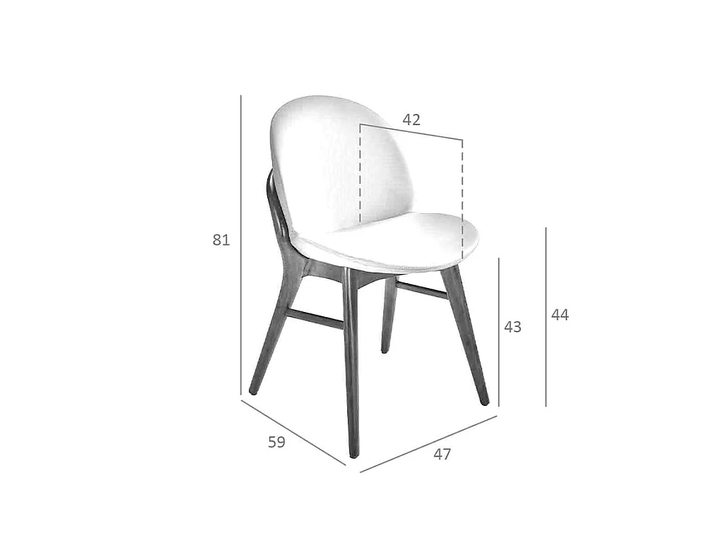 Chaise en simili cuir avec pieds en bois 4107 ANGEL CERDA