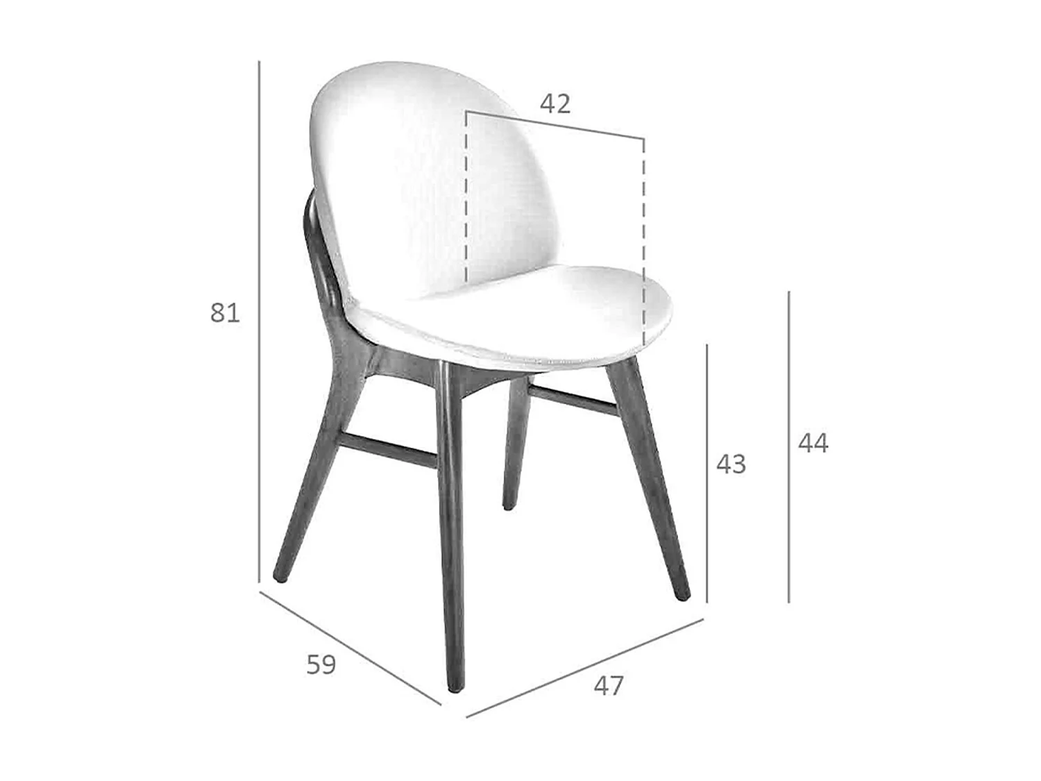 Krzesło z ekoskóry w kolorze ciemnej norek 4107 ANGEL CERDA