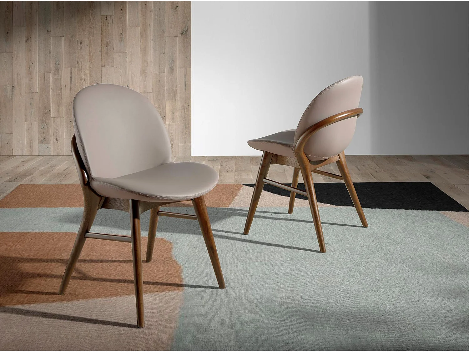 Chaise en similicuir vison foncé 4107 ANGEL CERDA