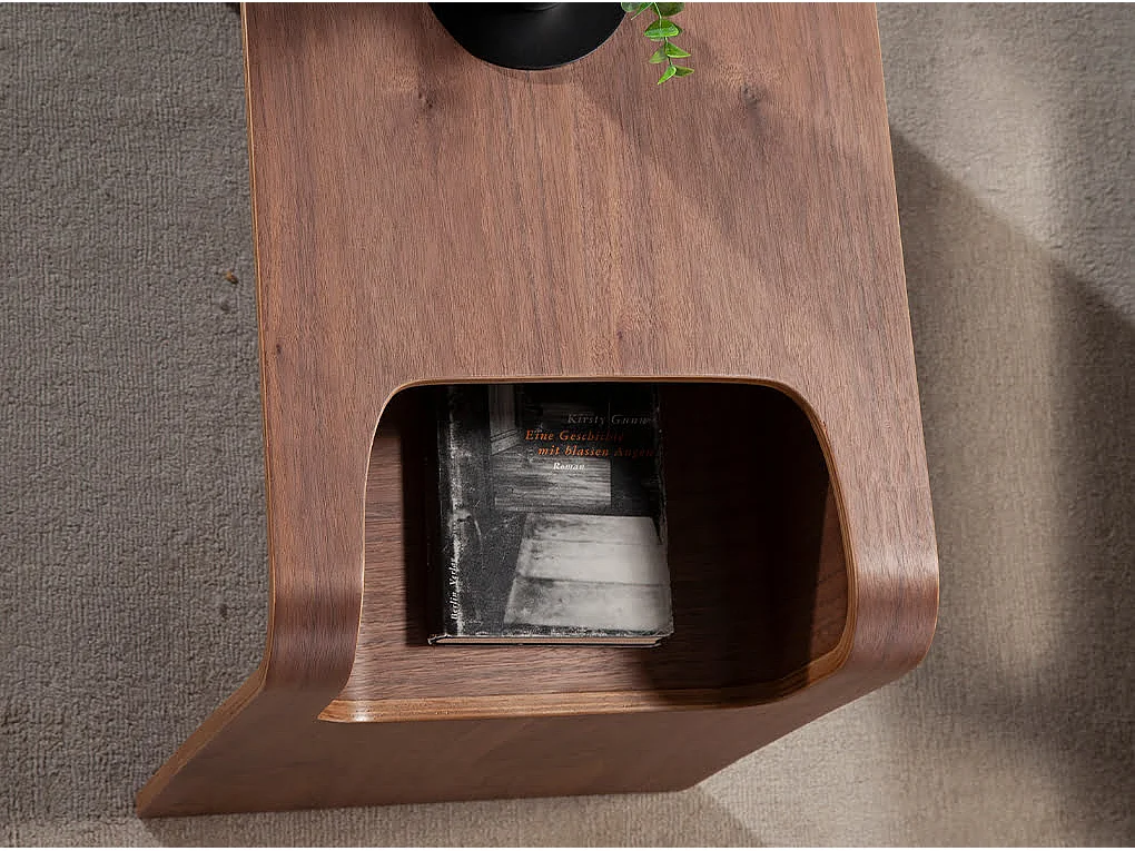 Rectangular side table in oak veneered wood stained in walnut colour 2110 ANGEL CERDA