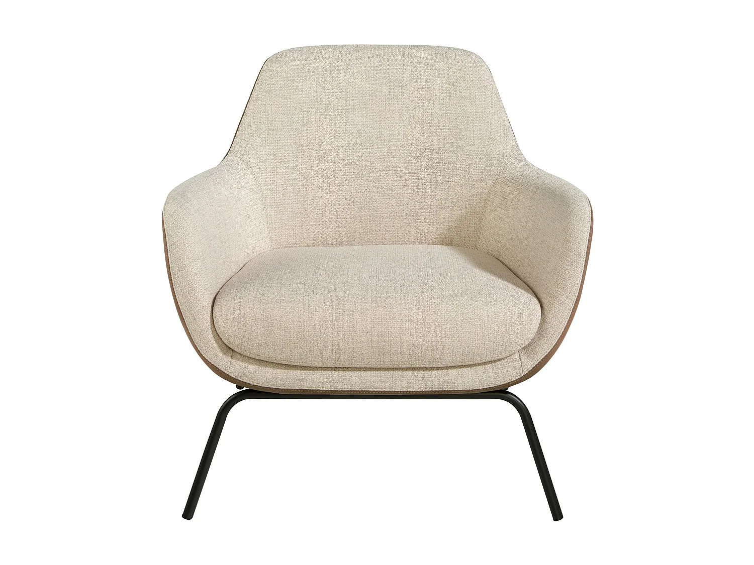 Kremowy fotel z tkaniny i brązowej ekoskóry 5099 ANGEL CERDA