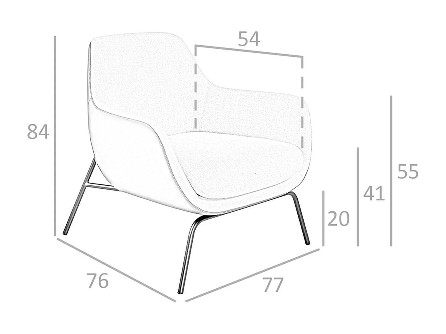 Kremowy fotel z tkaniny i brązowej ekoskóry 5099 ANGEL CERDA